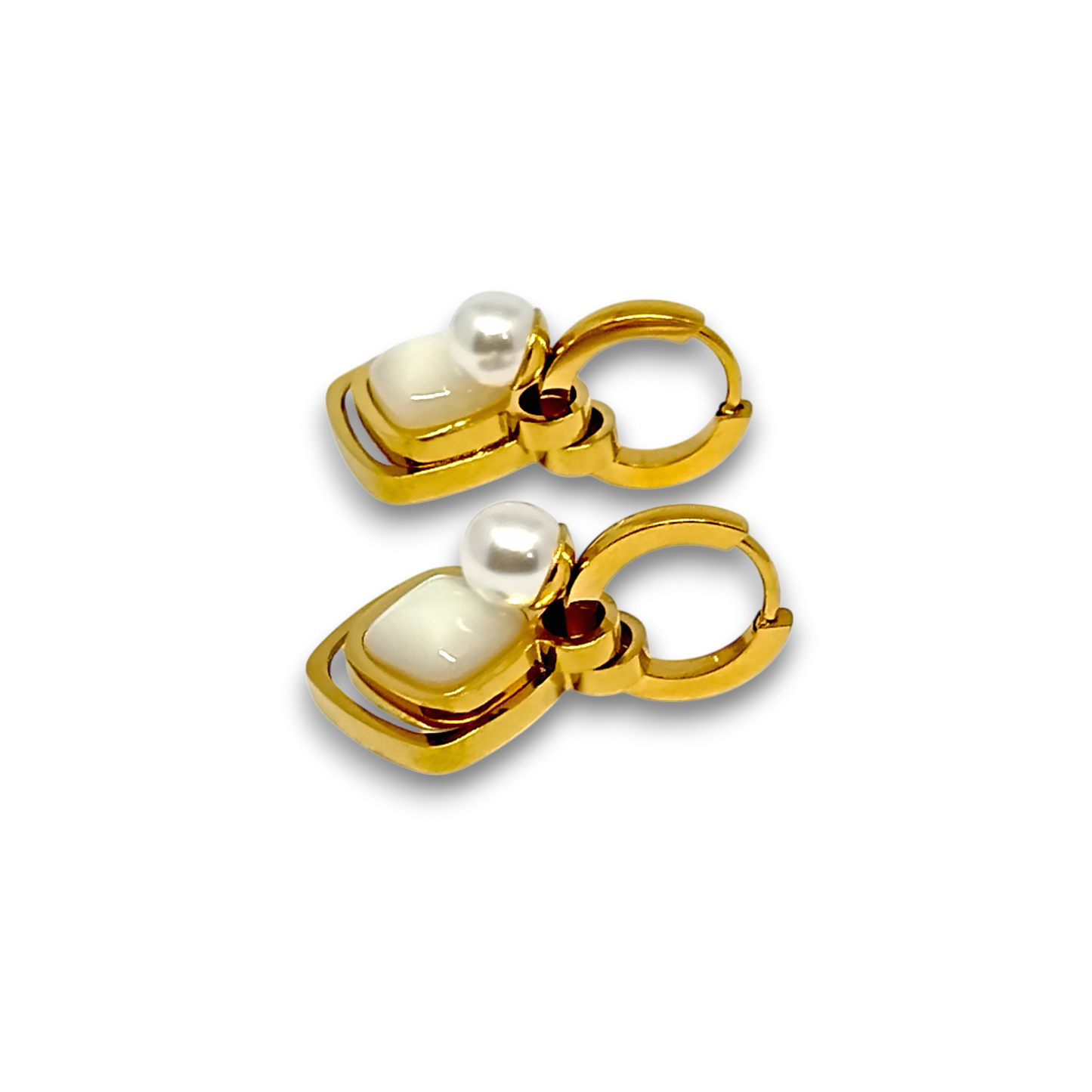 pearls Huggies Hoop Earrings