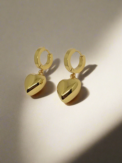 Heart Shaped Huggies Earrings