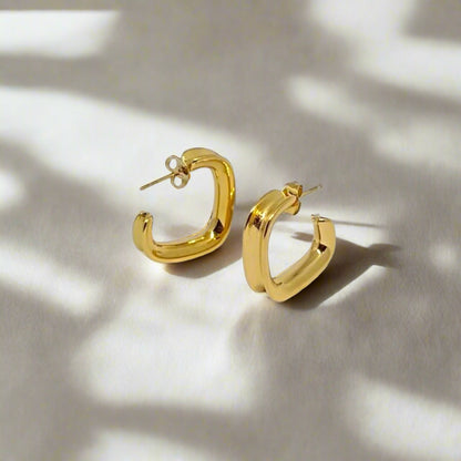 Golden Half Hoop Earrings