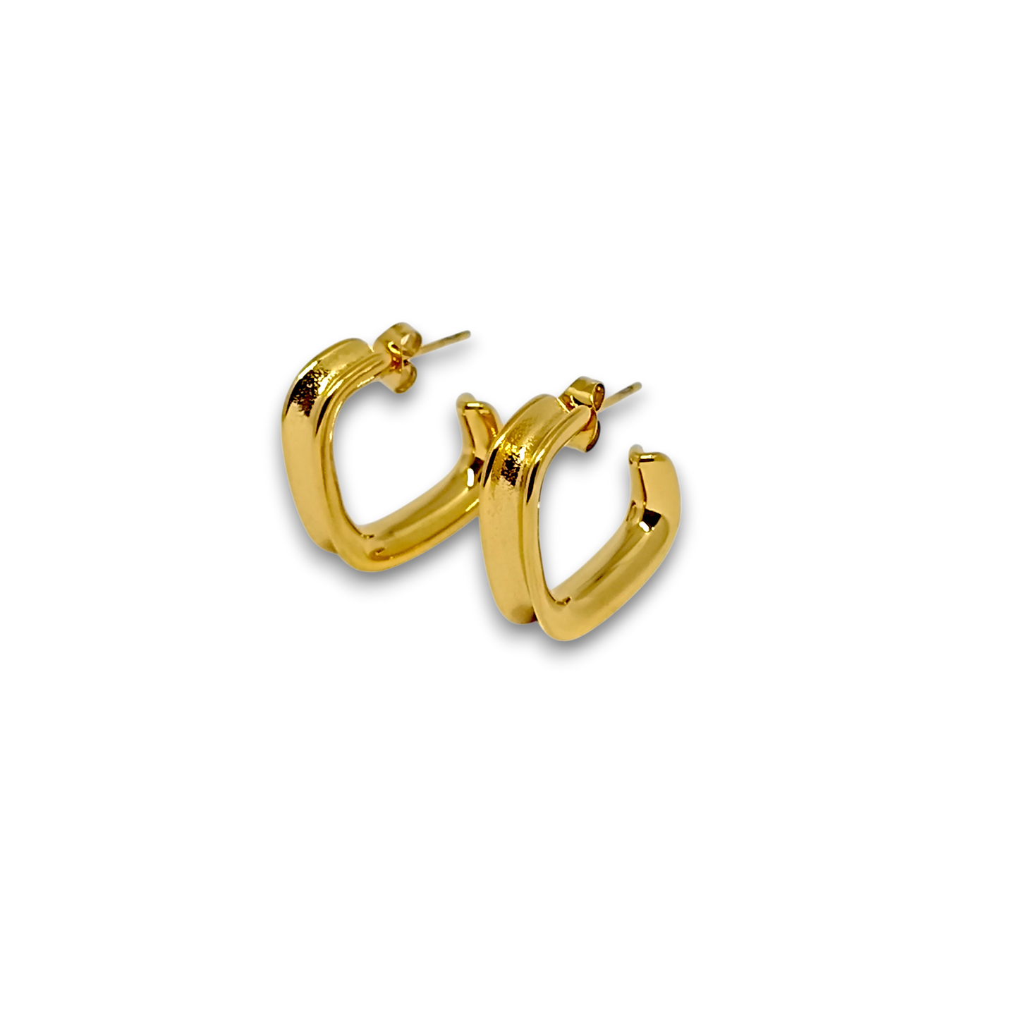 Golden Half Hoop Earrings