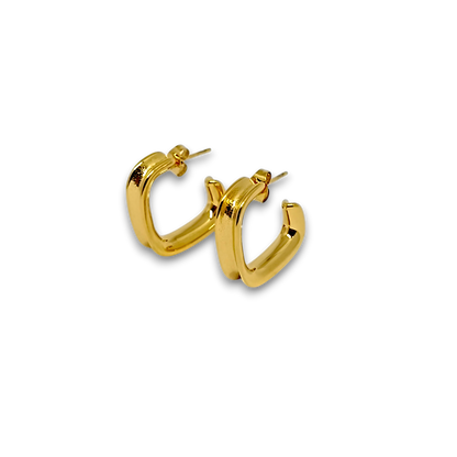 Golden Half Hoop Earrings