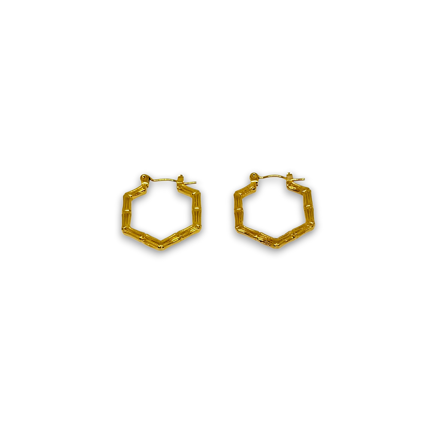 Golden hexagonal Hoop Earrings