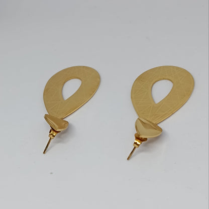 Golden Teardrop Stud Earrings