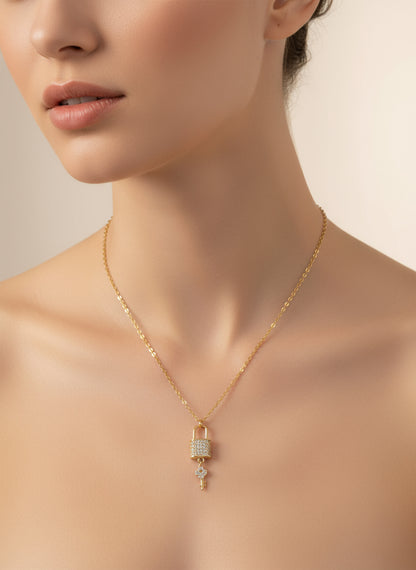 Gold necklace with a pendant 