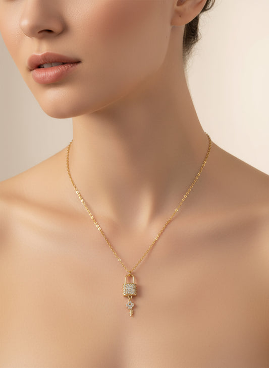 Gold necklace with a pendant 