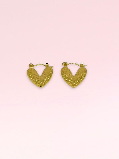 Heart Shaped Hoop Earrings