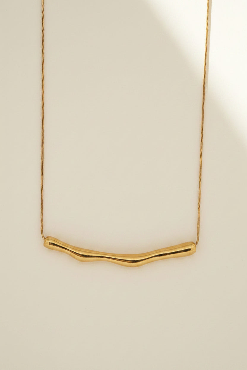 Wave Bar Pendant Necklace